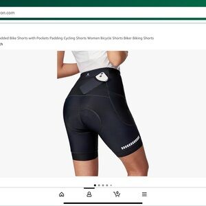 Women's Black Padded Bike Shorts with Pockets